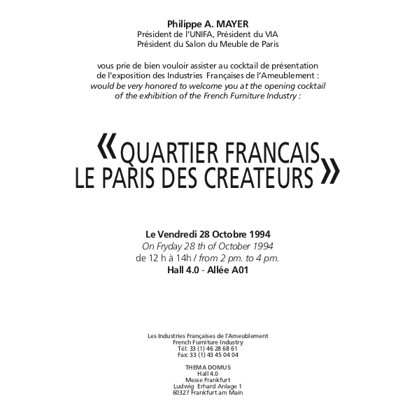 VIA LE PARIS DES CREATEURS INVITATION 2
